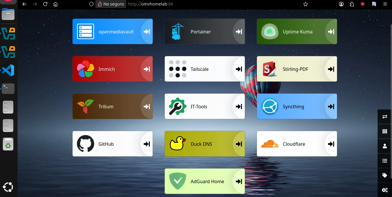 Homepage de mi servidor